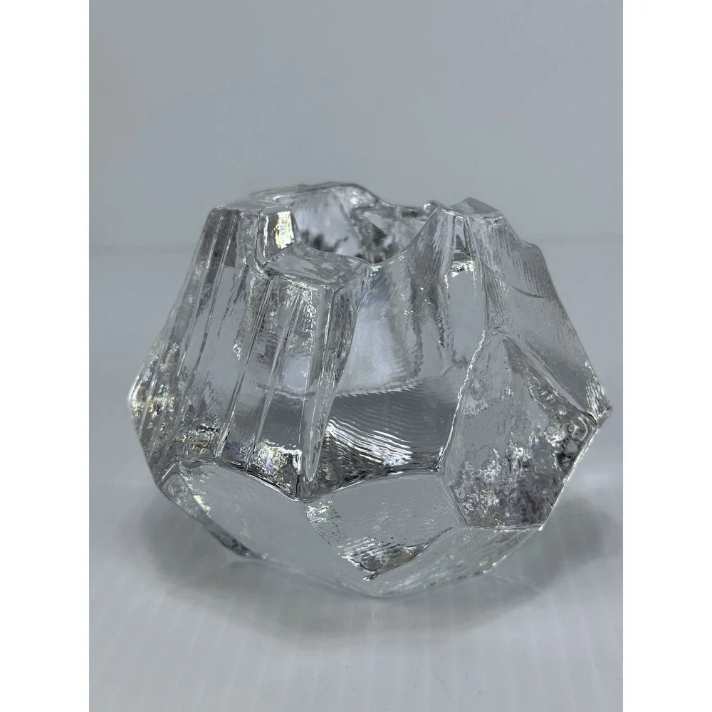 Vintage Kosta Boda Sweden Crystal Votive Large Art Glass Candle Holder‎ 3